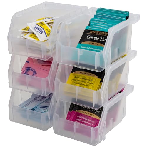 ReadySpace Extra-Small Stackable Plastic Storage Bins, 12-Pack, Clear - color: Clear, size: Extra-Small, 12-Pack