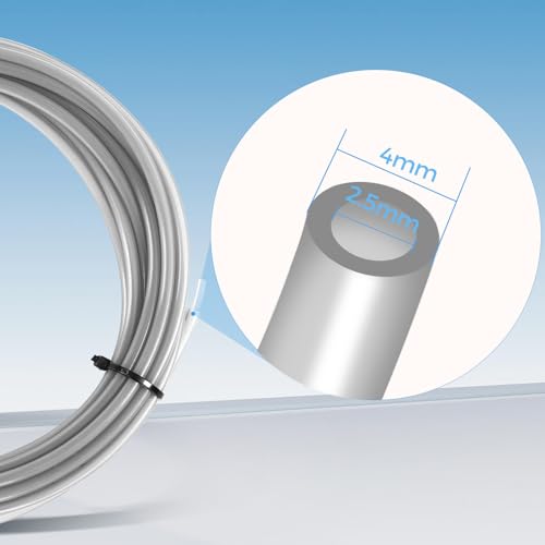 Sovol PTFE Tube 2.5mm ID 4mm OD, 5M/16.4ft w/2 Couplers&Tubing Cutter, Gray - size: 5 Meter (Gray)