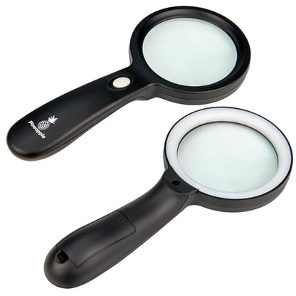 Magnifying Glass with Light, 10X Lighted Magnifier Handheld, Large Magnifying Glass for Reading, Seniors, Macular Degeneration, Elderly