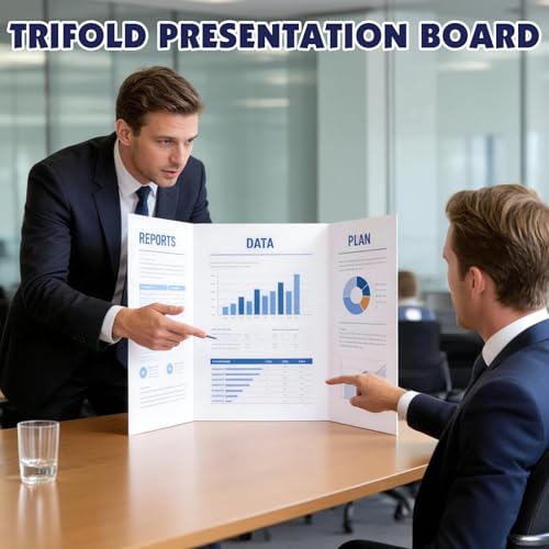 40 Pack White Trifold Poster Board, 16in x 24in Corrugated Project Board - size: 16''x24''-40P