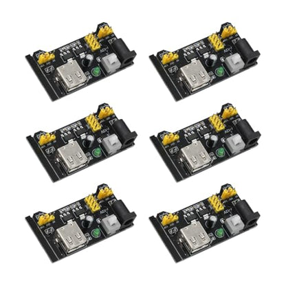 6pcs 3.3V/5V Dual Output Power Module MB-102 Power Supply Board DC Regulated Module for Arduino