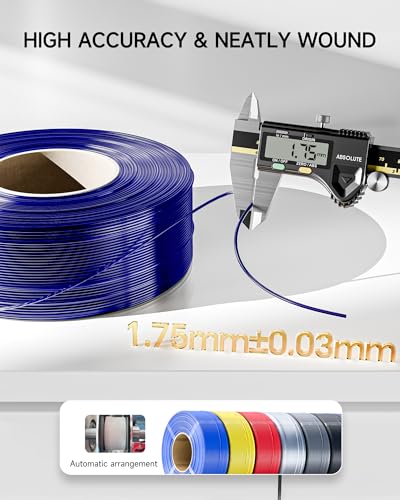 Creality PETG Filament Refill 1.75mm 3D Printer Filament, 1kg (2.2lb) Refilament for Bambu Lab Reusable Spool, Dimensional Accuracy ±0.03mm, Transparent Blue - color: 1kg Transparent Blue Petg Refill, size: 1.75 mm