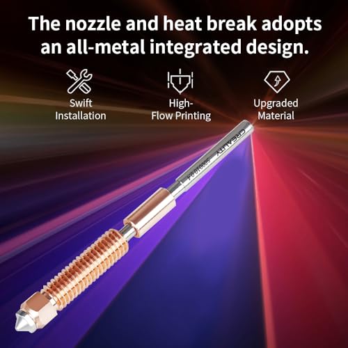 Creality K1C Nozzle, Original Ender 3 V3 SE Hotend Nozzle with Titanium Alloy Heat Break, Copper Alloy, Hardened Steel for Creality K1 SE/K1/K1 Max/Ender 3 V3 Plus/3 V3/3 V3 KE 3D Printers(0.4mm 4PCS) - size: 0.4mm*4