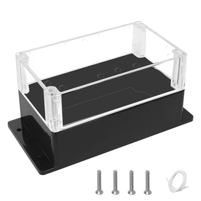 Project Box IP65 Waterproof ABS Plastic Electrical Junction Box with Clear Cover Enclosure with Fixed Ear, Black 7.8"x 4.7"x 4.4"(200x120x113mm)(Pack of 1) - color: 1 pack, size: 7.8"x 4.7"x 4.4"