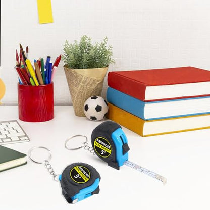 30 Pack Small Tape Measure Keychains,Mini Tape Measures Retractable,Pocket Measurement Tape Bulk Easy Read 3 Feet - color: Blue