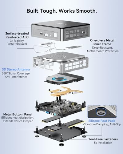 GEEKOM Air12 Mini PC, Intel 7505(Beats N5095), 8GB Dual-Slot RAM, 256GB SSD - color: Black