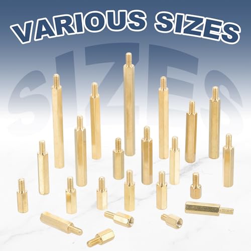 PATIKIL 50 Pcs Male to Female Thread Spacer Screws M3 x 20mm + 6mm Brass Hex Standoff PCB Motherboard Spacer Screw Nut for Drone Quadcopter Computer Electronic Projects Circuit Board - size: M3 x 20mm + 6mm