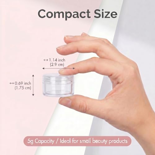 5 Gram Sample Containers 50 Count Small Travel Containers with Lids - color: Clear