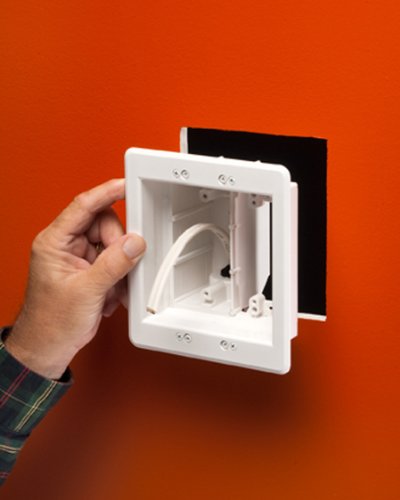 Arlington TVBU505-1 Recessed TV Box Wall Plate Kit Paintable 2-Gang, White - color: White