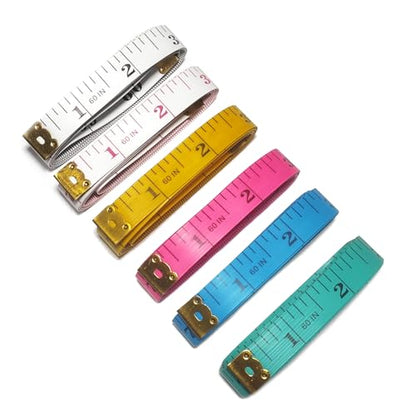 6 Pack Soft Tape Measure Double Scale 60-inch/150cm,Fabric Craft Tape Measure & Medical Body Measurement,Sewing Flexible Vinyl Ruler & Measuring Tape for Body Weight Loss
