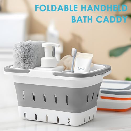 Fammart Plastic Shower Caddy Portable, Bath Basket Cleaning Caddy w/Handle - color: Gray