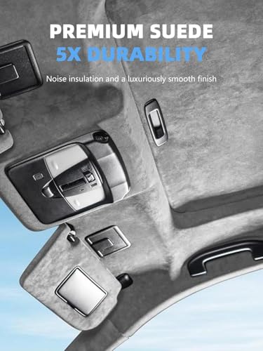 Gray Suede Headliner Fabric - 120" L × 60" W Auto Head Liners, Fabric Tube Packaging with Foam Backing for Cars, Trucks, SUVs, RVs, Boats - Home Repair/DIY Headliner Material - color: Gray, size: 120"L×60"W