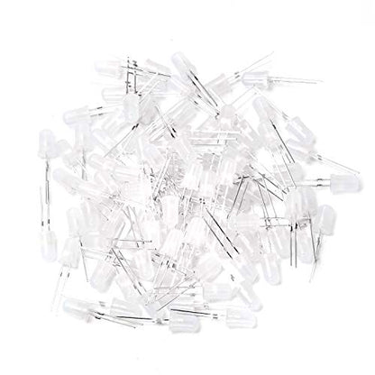 CHANZON 100 pcs 5mm Green Diffused LED Diode Lights(DC 3V 20mA) - color: D) White-green (100pcs)