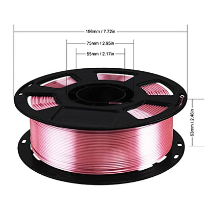 1.75mm Silk Rose Gold PLA Pink Pearlescent Shining 3D Printing Material, 1kg 2.2lbs 3D Plastic Material, Widely Support for FDM 3D Printer, Easy to Print by BBLIFE - color: Rosegold