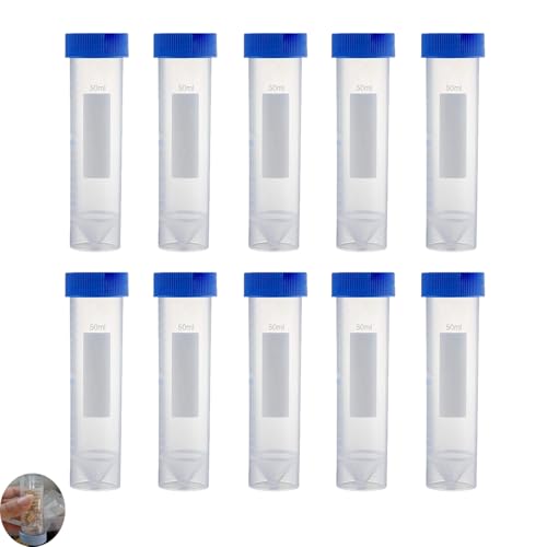 10 Pack Single Dose Coffee Bean Storage Tubes with Scale Coffee Bean Dosing Cup 50ml Espresso Beans Dosing Vials Vessel Capsules for Breville Espresso Machine Home Coffee Bar Barista Whole Bean