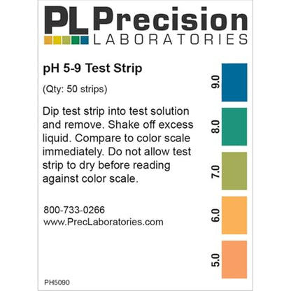 Eisco Labs - pH 5-9 Test Strips for Weak Solutions - Quick, Accurate Narrow Range pH Testing Kit for Rainwater, Gardening, and Spa Use, Easy 1-2 Second Dip