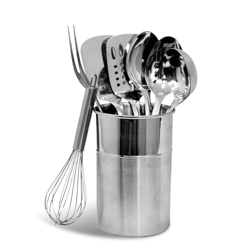 Chef Craft - 8 Piece Stainless Steel Kitchen Utensils Set with Utensil Holder - style: 8 Piece Set with Holder