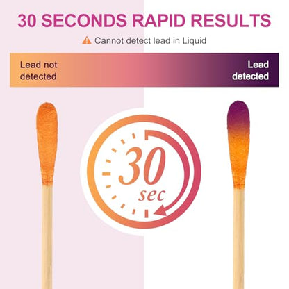 AAwipes Lead Test Kit 30 Swabs Enhanced Lead Testing Formulation At Home Lead Paint Test Kit Testing for Paint Ceramics - Quick Results in 30s Lead Detector (30)