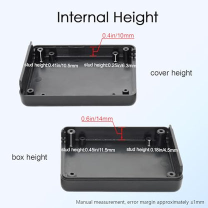 Project Box 8 Pieces Electrical Box Small Junction Box ABS Plastic Enclosure Power Electronic Case Black 3.5" x 2.8" x 1.1"(90 x 70 x 28mm) - color: Black, size: 3.5" x 2.8" x 1.1"