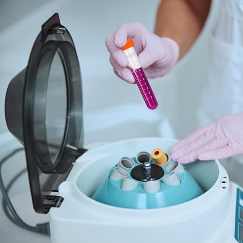 PATIKIL 15ML Plastic Centrifuge Tubes, 20 Pcs Round Bottom Centrifuge Tube with Blue Screw Caps and Graduated Marks Writing Area for Laboratory Liquid - color: Blue