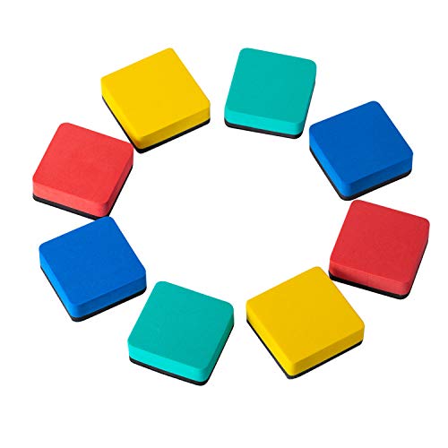 Favourde 48 Pack Magnetic Whiteboard Dry Erase Erasers for Classroom School - color: 4-color