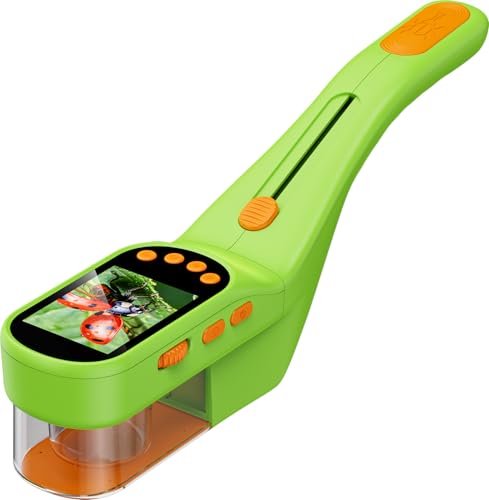 SIIOOE Bug Catcher Microscope for Kids Outdoor: STEM Toys with 500X HD Zoom - Birthday Gift for Boys Girls Age 3-12 - Handheld Nature Explorer Kits for Summer Camping Lime Green - color: Lime Green