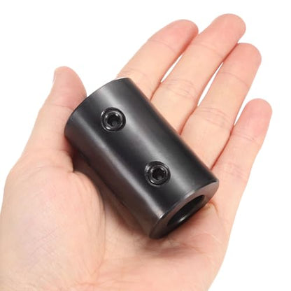 uxcell Shaft Coupling, 5/8" Bore 1-1/4" OD 2" Length Black Oxide Plated Steel Rigid Coupling with Hex Wrench for 3D Printers Motor Wheel (4 Screws Each Piece)