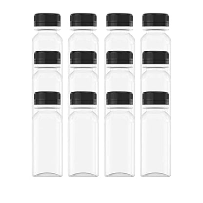 12 Pcs 2 OZ Mini Plastic Juice Bottles,