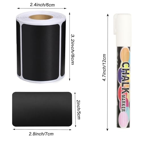 180 pcs Chalkboard Labels Stickers Waterproof Blackboard Reusable - color: Rectangular-180 Pcs