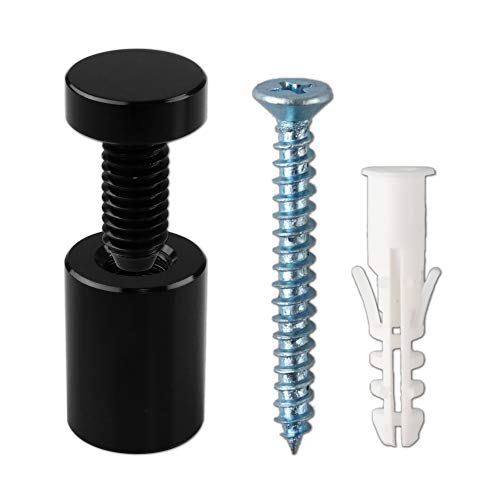 Sign Standoffs, Solid Aluminum 3/4"x 1"Sign Standoffs Screws, Sign Standoffs Mounting Hardware for Glass, Acrylic Panel,Pack of 4 - color: Black, size: 3/4"x1" 4 Pack