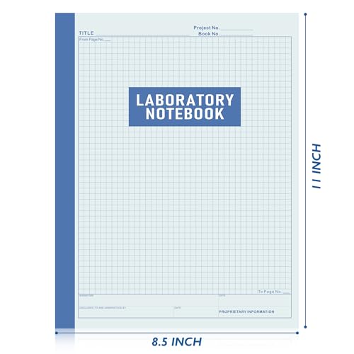 Lab Notebook Chemistry Laboratory Notebook for Science Students and Researchers – 105 Pages, 8.5 x 11 Inch – Perfect Bound Composition Book for Scientific Experiments, and Research Documentation - size: 8.5x11 Inches