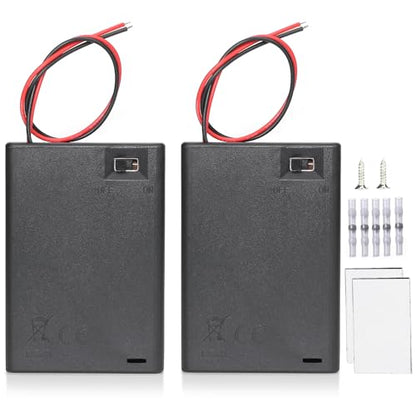 AA Battery Holder, 2 Pack 3 AA Battery Holder with Leads, with Switch, (3x1.5 Volt) 4.5V AA Battery Pack Box Holder (3 AA Battery Holder with Leads)