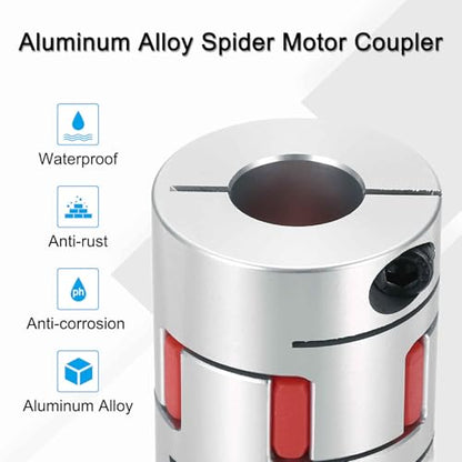 MECCANIXITY Aluminum Shaft Coupling 8mm to 18mm Flexible Spider Coupling L50mm x D40mm Coupler Jaw Spider Shaft Joint Connector for 3D Printers DIY Encoder CNC Router Milling Machine - size: D40mm Fit 8mm to 18mm
