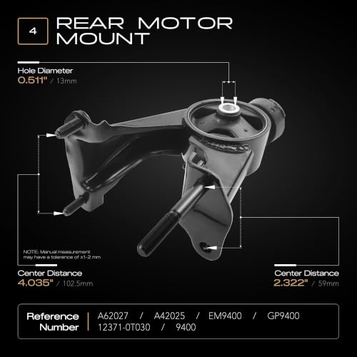 4PCS Engine Motor Mount Compatible with 2009-2013 Corolla 1.8L and 2009-2013 Matrix 1.8L with Auto Transmission and 2009-2010 Pontiac Vibe 1.8L FWD, Replace OE A62015 A62039 A62027 A62023 - size: 2009-2013 Corolla 1.8L,Matrix 1.8L