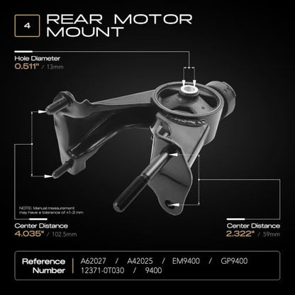 4PCS Engine Motor Mount Compatible with 2009-2013 Corolla 1.8L and 2009-2013 Matrix 1.8L with Auto Transmission and 2009-2010 Pontiac Vibe 1.8L FWD, Replace OE A62015 A62039 A62027 A62023 - size: 2009-2013 Corolla 1.8L,Matrix 1.8L