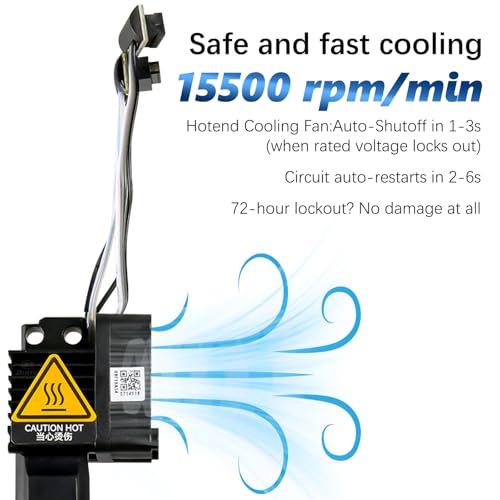 Bamboo Lab P1 Hotend Assembly Complete with Stainless Steel 0.2mm Nozzle,Ceramic Heater,Thermistor, Cooling Fan,Silicone Sock for P1S P1P 3D Printer Extruder Heating Block Replacement - size: 0.2MM, style: P1 Series