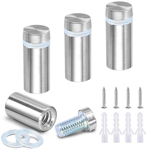 12 x 25mm (Dia. x L) Stainless Steel Standoff Screws - Silver - 4 Pieces - color: Silver, size: 12 x 25mm / 0.47" x 0.98"