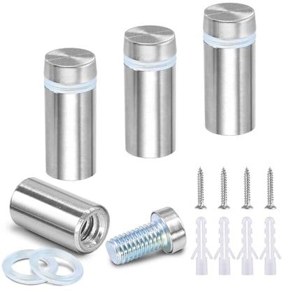 12 x 25mm (Dia. x L) Stainless Steel Standoff Screws - Silver - 4 Pieces - color: Silver, size: 12 x 25mm / 0.47" x 0.98"