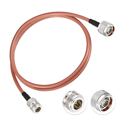 Eightwood N Female to N Male Jumper RG400 Low Loss Coax Cable 3 Feet - color: female-male 3 feet