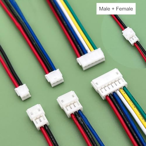 20 PCS JST ZH 1.5mm 2 3 4 5 Pin Connector, Male and Female Double Connector End with 200mm Extension Cable AWG 26 - size: ZH 1.5mm