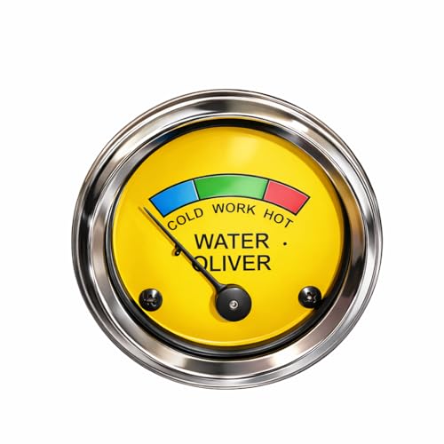Oliver Tractor Gauge Set Temperature + Oil Pressure + Amp Meter 2” Yellow Dial Chrome Bezel,Fits Oliver Super 44 55 66 77 88 440 660, Replaces 7K344 1HA-344A 608744A 1HA7353 608747A (3 Pack)