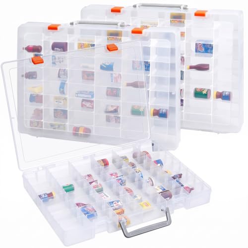 Juexica 3 Pack 48 Grid Clear Toy Storage Case for Mini Toys, Box Only