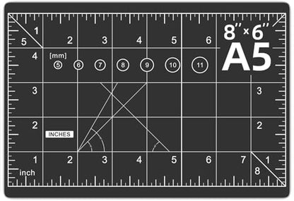 DIYSELF 8in×6in Cutting Mat, A5 Self Healing Cutting Mat, Paper Craft Tools - color: Black, size: 8"L x 6"W