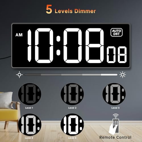 Soobest Digital Wall Clock with Seconds for Gym - color: 10.2” White