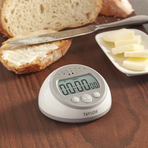 Taylor Digital Timer Counts Up and Down for School, Learning, Projects, and Kitchen Tasks, Super Loud Digital Timer, Gray