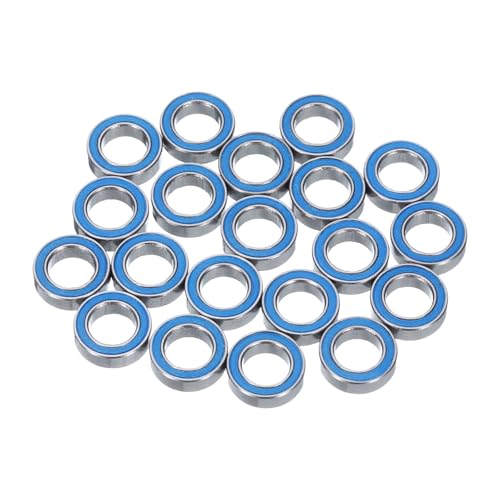 uxcell 20pcs MR106-2RS Miniature Bearings 6x10x3mm, Double Sealed, Blue - color: Blue, size: MR106-2RS