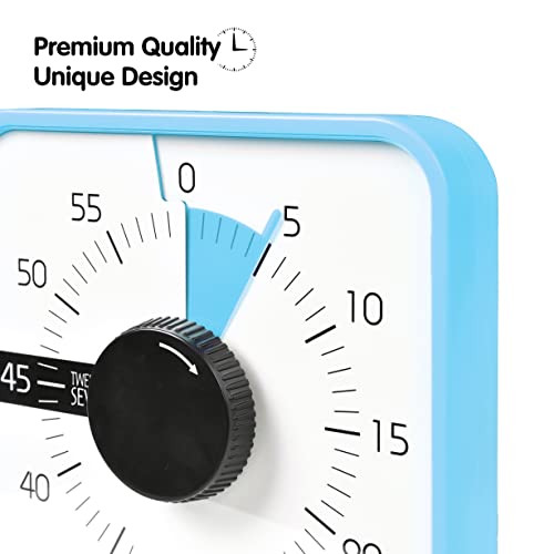 TWENTY5 SEVEN 7.5-Inch Visual Timer, Battery-Free 60-Minute Countdown Clock - color: Sky Blue