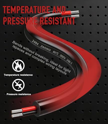 XINWANG 24AWG 2-Conductor Electrical Wire, UL2464, 26.25FT - size: 24AWG-2C(2x0.23mm²)-8M