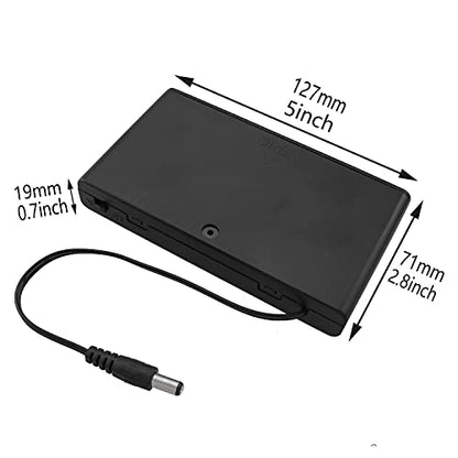 1PC Male Connector 8-Cell Battery Box Socket Connector, 8x1.5V 12V DC Battery Holder Case Box Male Connector with Wired ON/Off Switch