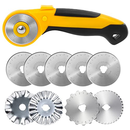 45mm Rotary Cutter for Fabric with 9 Replacement Rotary Blades - color: color04